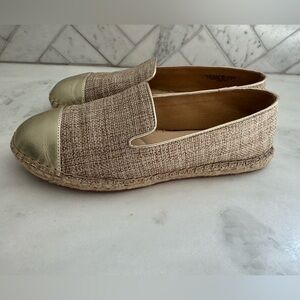 Talbots Gold and Tan Espadrilles Women’s Size 6.5